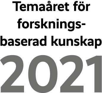 Temaåret för forskningsbaserad kunskap 2021 logo.
