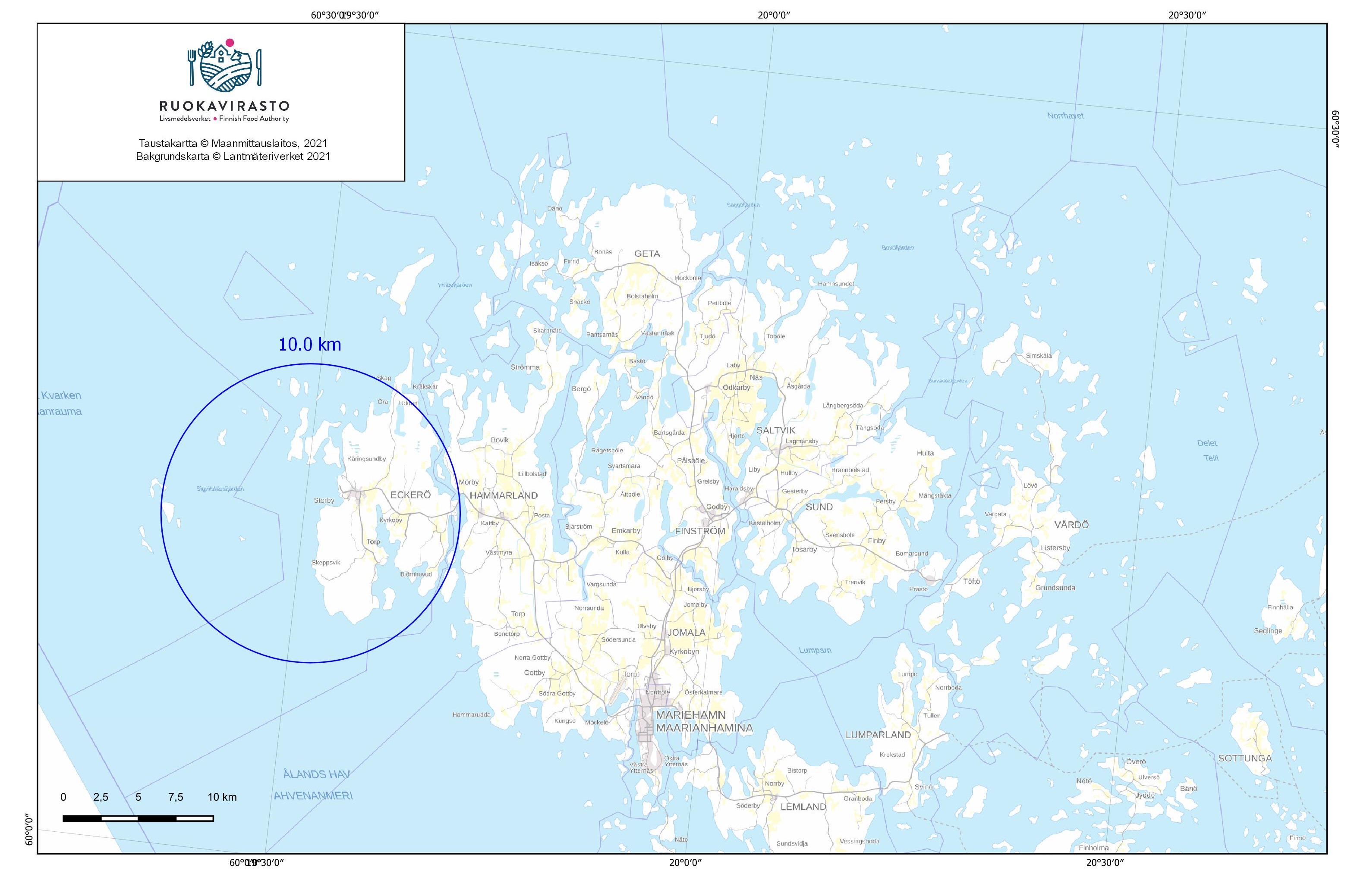 Map of the restricted zone