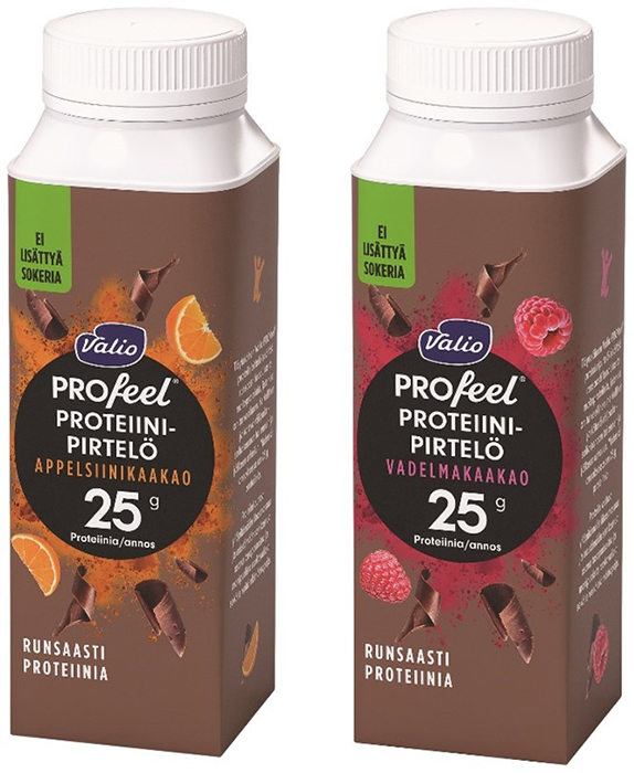 Kaksi PROfeel proteiinipirtelö-tuotetta.