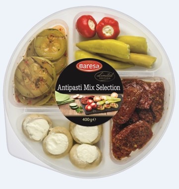 Baresa-merkin kreikkalainen antipastolajitelma.