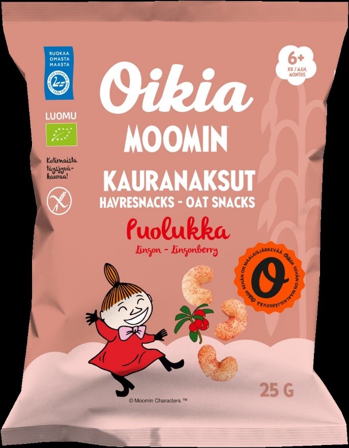 Oikia Moomin kauranaksut puolukka 25 g