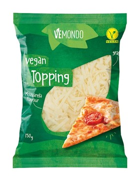 Vemondo-merkkisen tuotteen Vegan Topping Mozzarella Flavour, 150 g.