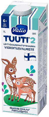 Valio Tuuti2 maitopohjaista vieroitusvalmistetta litran pakkaus.