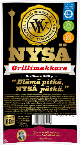 Yrjö Wigren Oy produkten Nysä grillkorv 300 g.