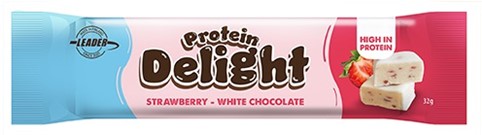 Leader Protein Delight Strawberry – White Chocolate 32g proteiinipatukka.