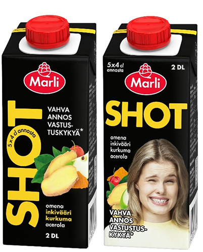 Marli Shot Äpple-ingefära-gurkmeja-acerola juice 2dl.