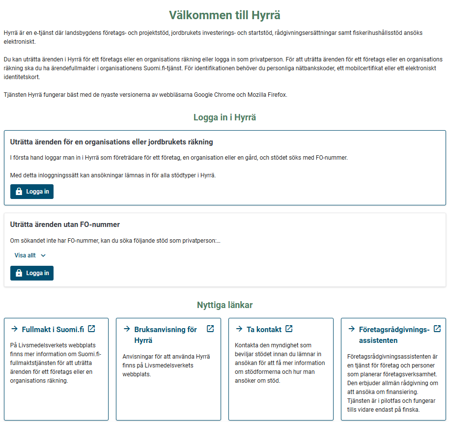 V&auml;lkommen till Hyrr&auml;