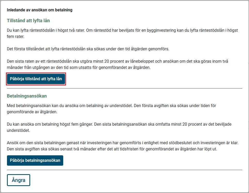 P&aring;b&ouml;rja tillst&aring;nd att lyfta l&aring;n
