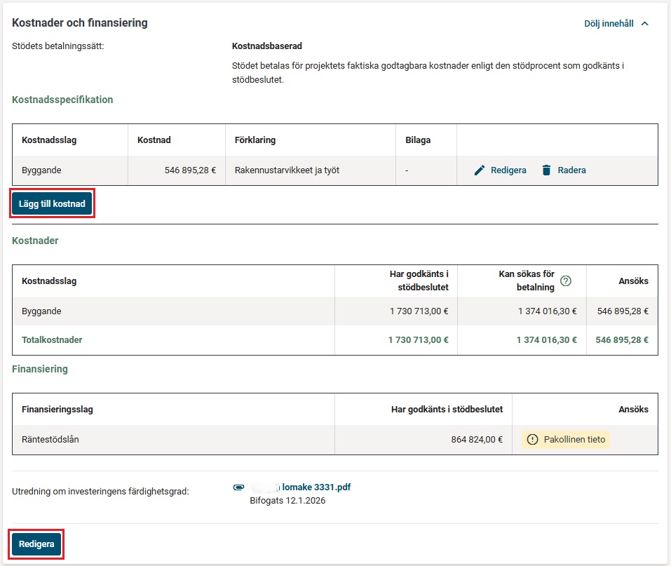 Kostnadsbaserad kostnader och finansiering