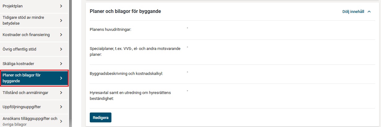 Planer och bilagor f&ouml;r byggande