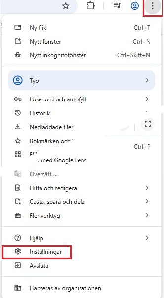 Chrome inställningar