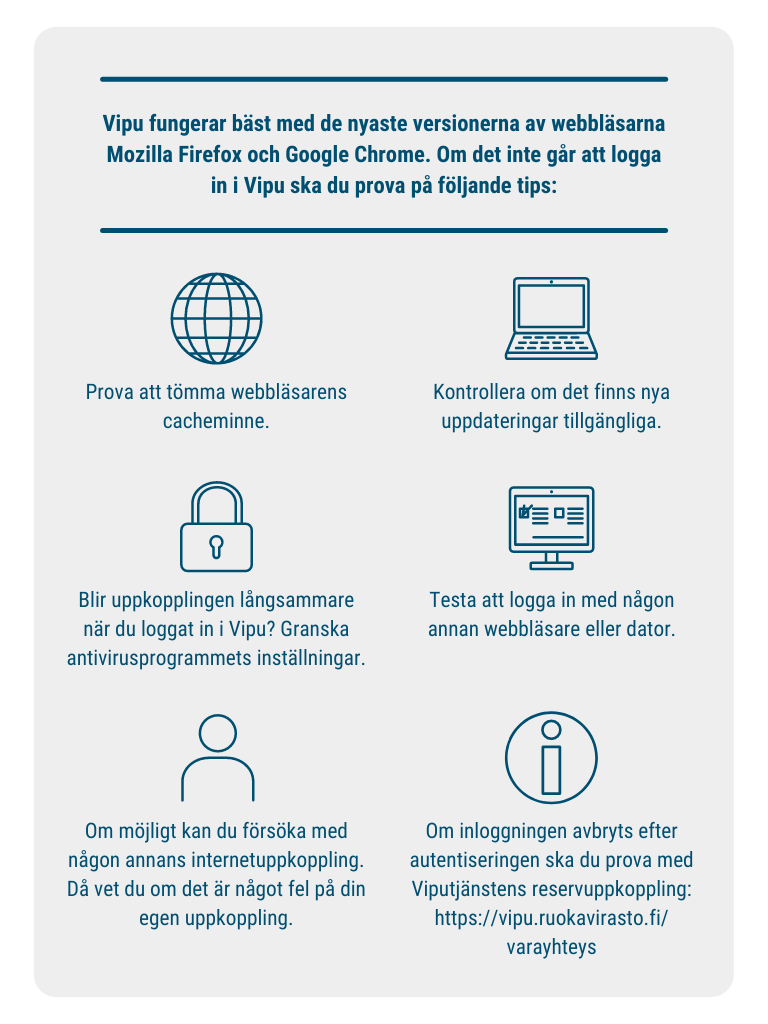 Infografiken: Tips för att logga in i Vipu