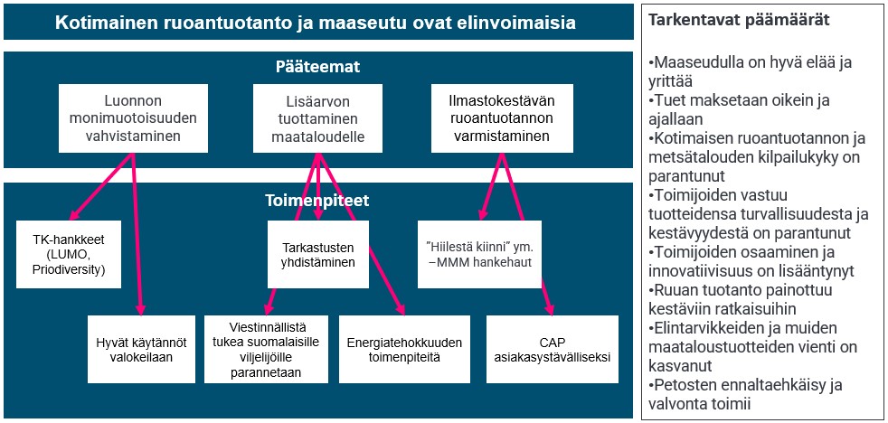 Kotimainen ruoantuotanto ja maaseutu ovat elinvoimaisia -strategiatiimin pohja kestävän kehityksen kärkiajatusten sekä toimenpiteiden hahmottamiseksi.