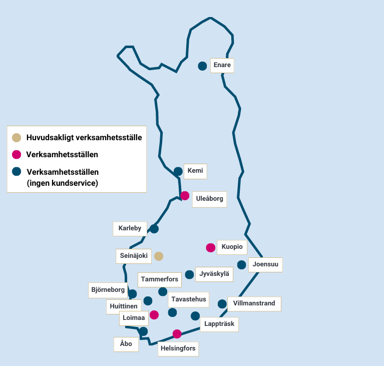 Livsmedelsverket på kartan.