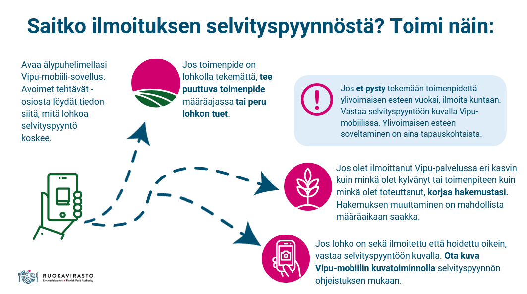 Ohjekuva selvityspyynnöstä, vastaavat tiedot kuvan alla
