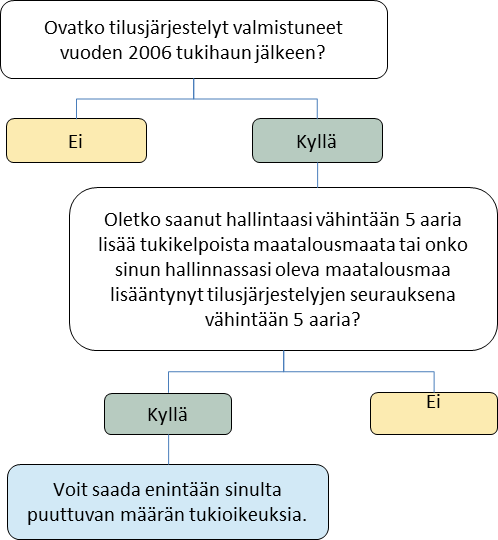 Kaaviossa on esitetty tekstissä kerrotut asiat kuvana.