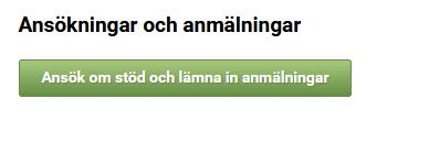 Skärmdump av Viputjänsten, framsidan Ansök om stöd och lämna in anmälningar