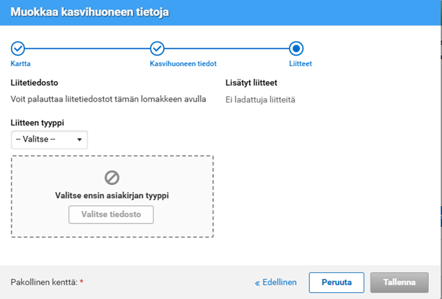 Kuvakaappaus Vipu-palvelusta. Liitteen lis&auml;&auml;minen