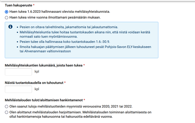 Kuvakaappaus Vipu-palvelusta, Tuen hakuperuste