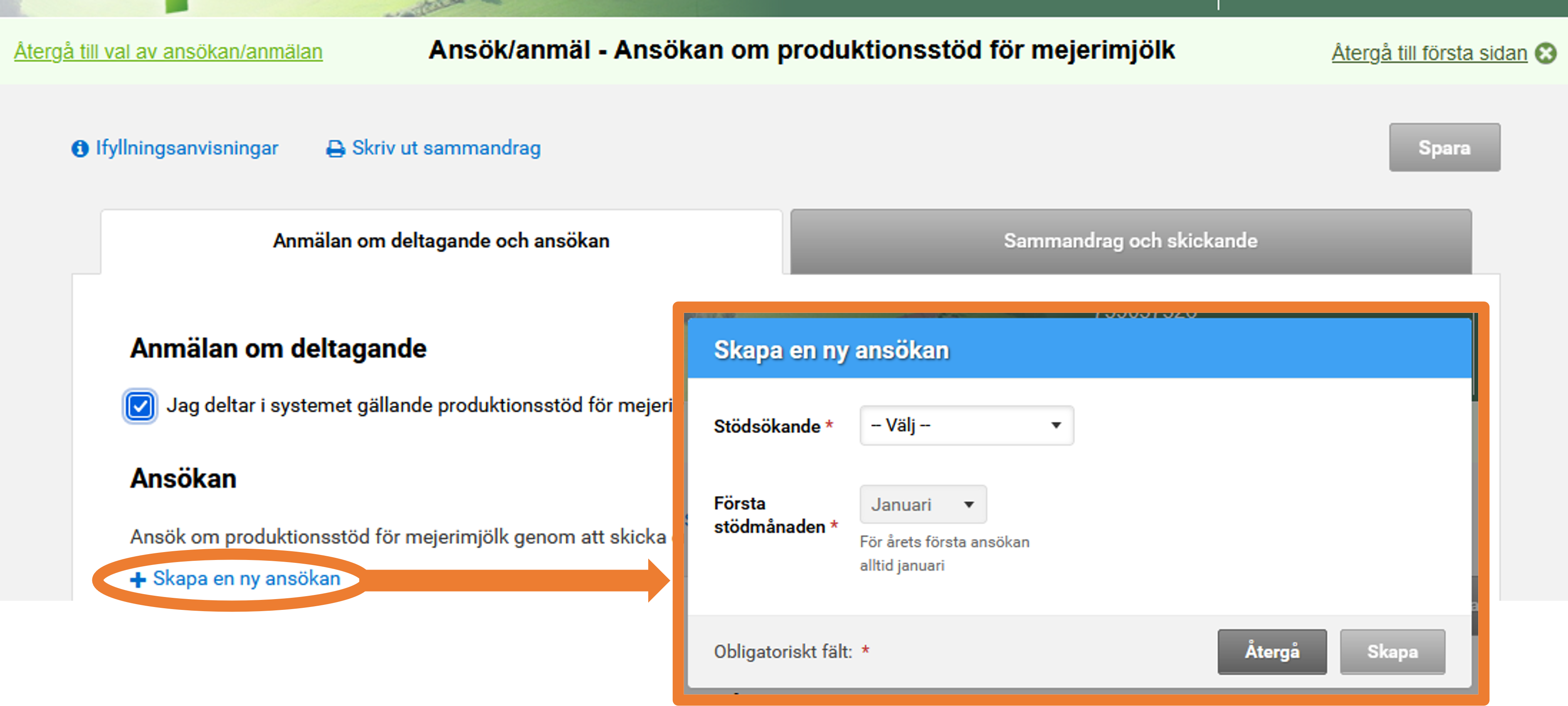 Skärmbild från Viputjänsten