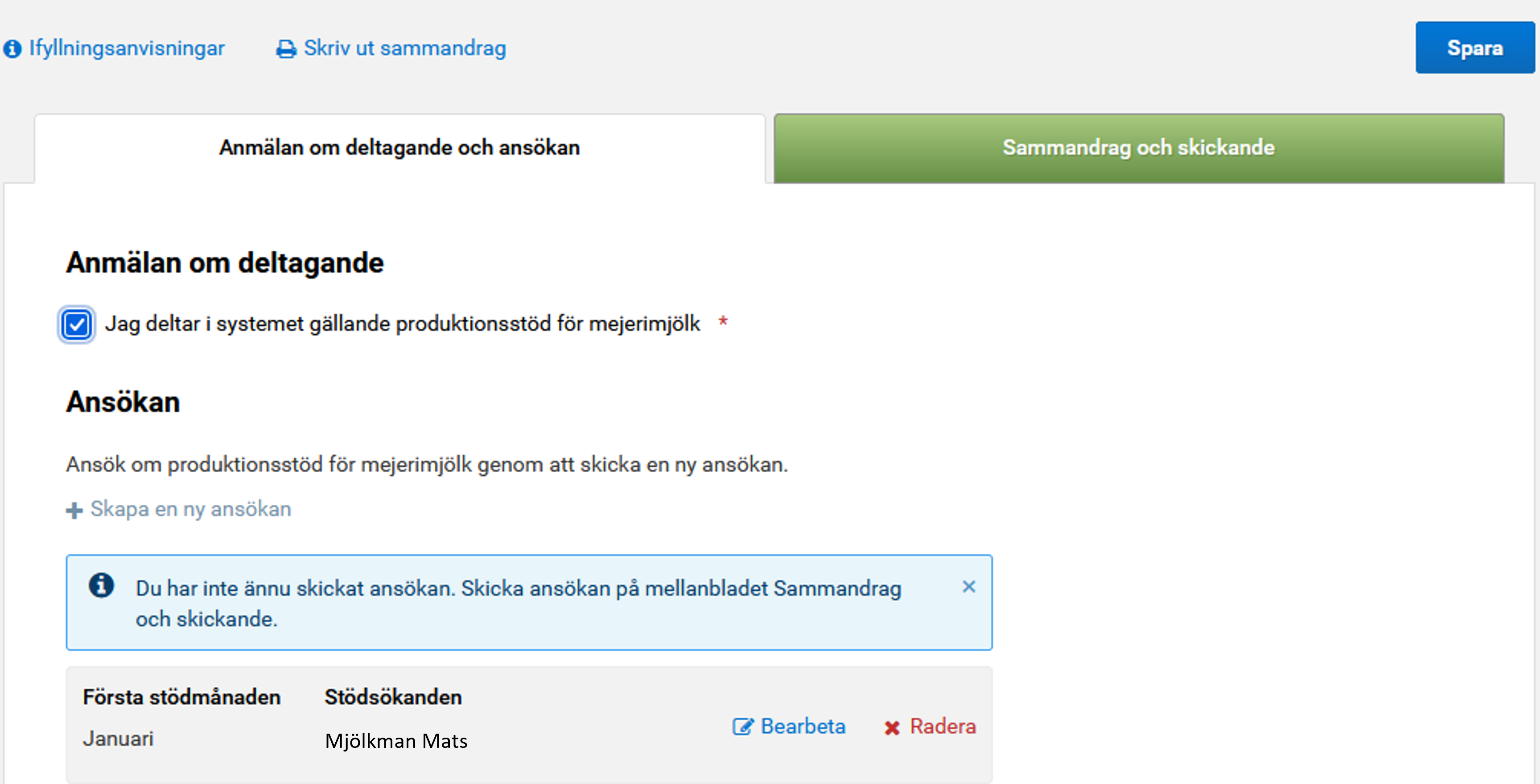 Skärmbild från Viputjänsten