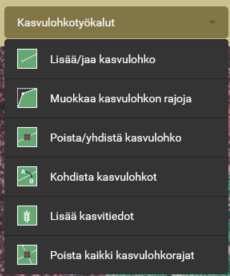 Kuvakaappaus vipusta, kasvulohkotyökalut