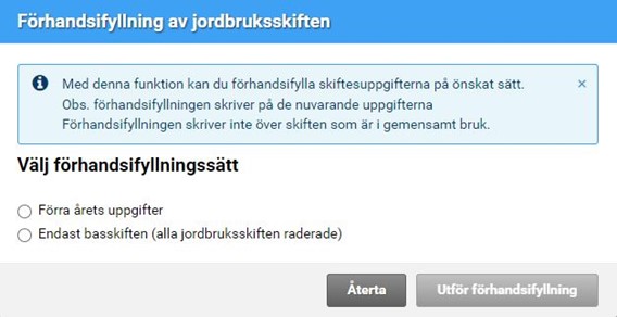 Skärmdump ur Viputjänsten, förhandsifyllning