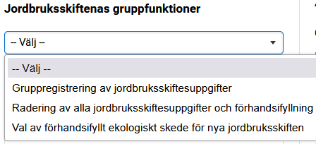 Skärmdump från Viputjänsten, jordbruksskiftenas gruppfunktioner