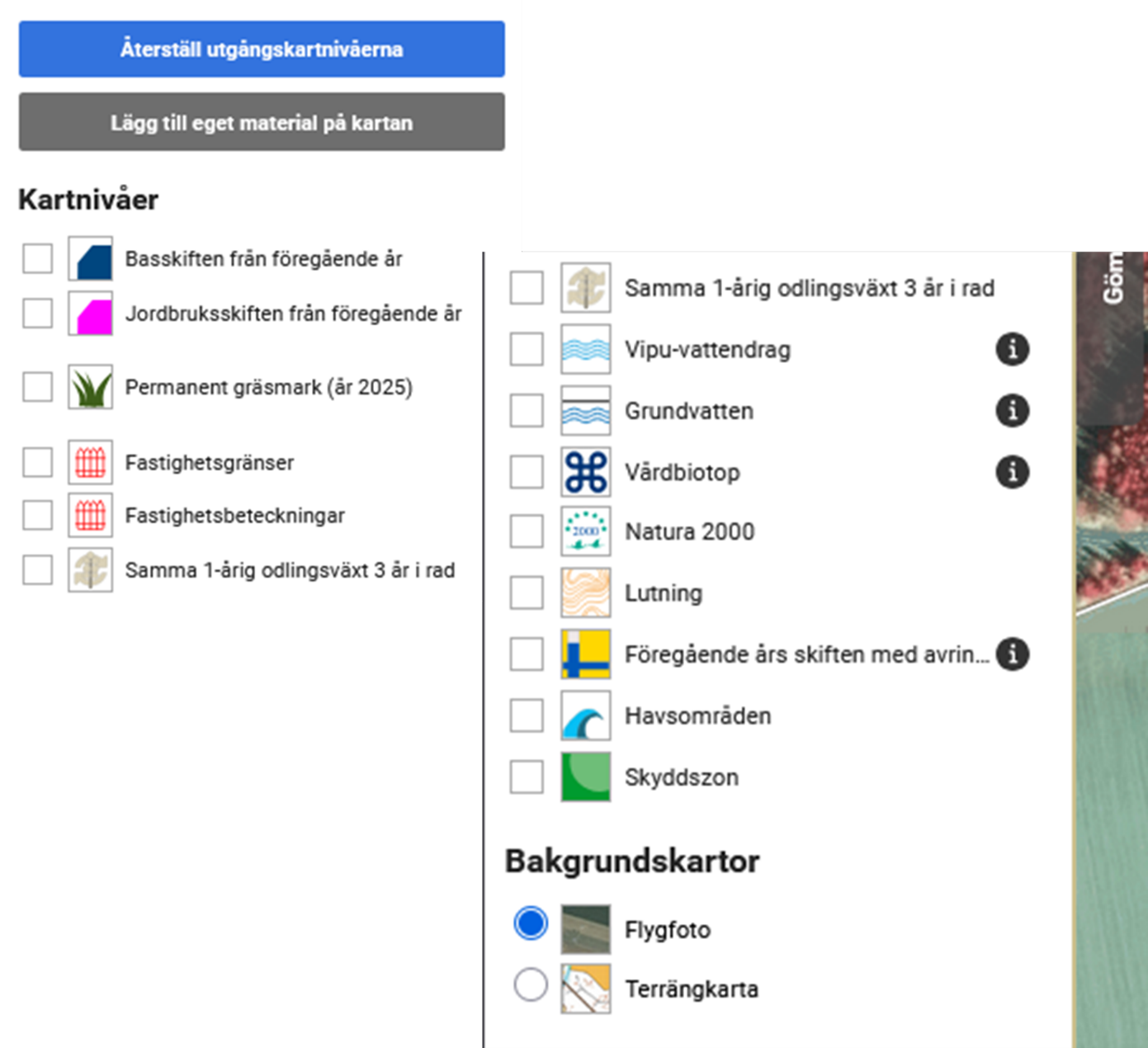 Skärmdump från Viputjänsten