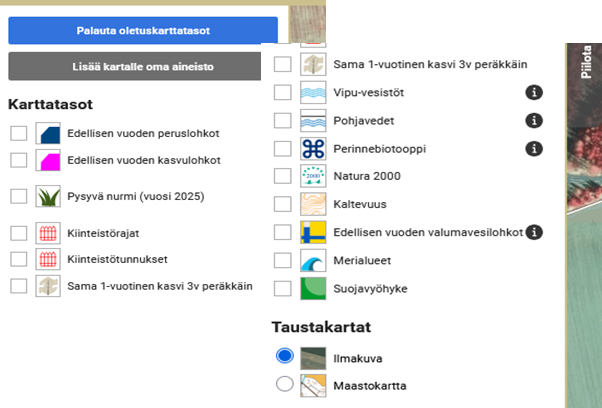Kuvakaappaus Vipu-palvelusta
