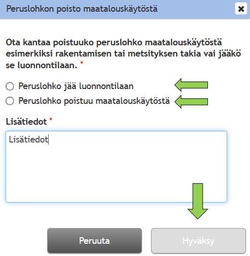 Kuvakaappaus Vipusta, Syy peruslohkon poisto maatalouskäytöstä