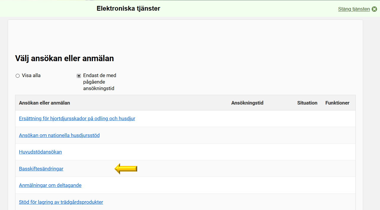 Skärmdump från viputjänsten