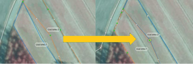 Skärmdump från Viputjänsten: Bearbeta skiftets gränser.