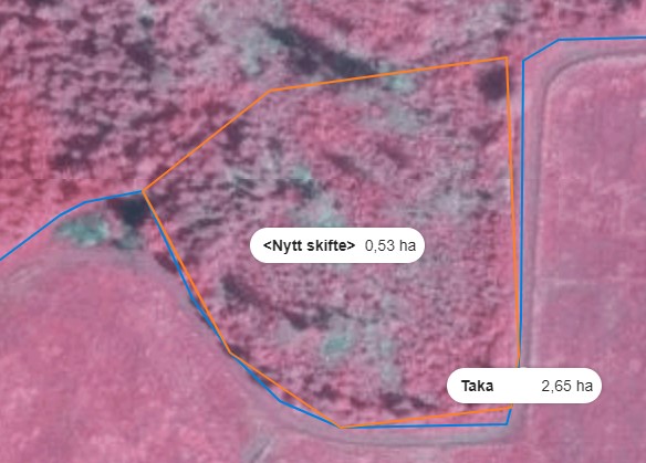Skärmdump från Viputjänsten: Rita det nya basskiftet på kartan.