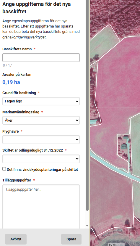 Skärmdump från Viputjänsten: Uppgifter för det nya basskiftet.