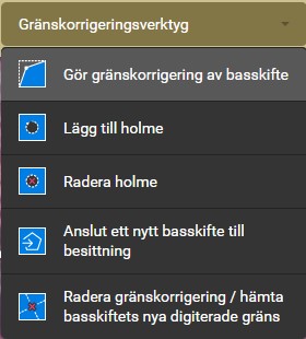 Skärmdup från Viputjänsten: Välj Gör gränskorrigering för basskifte.