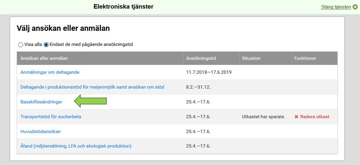 Skärmdump från Viputjänsten