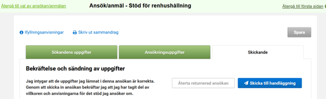 Skärmdump från Viputjänsten