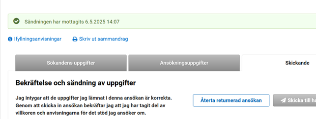 Skärmdump från Viputjänsten