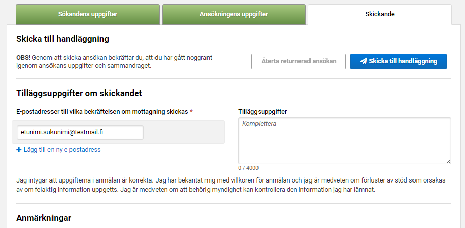 Skärmdump från Viputjänsten bild 8