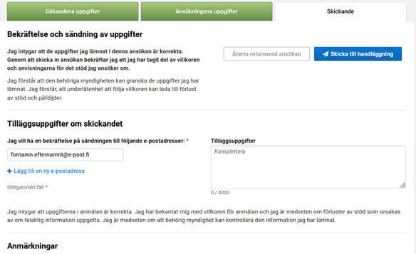 Sk&auml;rmdump fr&aring;n Viputj&auml;nsten, fliken skickande