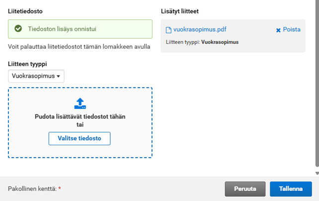 Kuvankaappaus Vipusta, liitetiedoston lisääminen