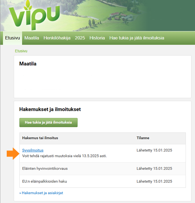 Kuvakaappaus vipu-palvelusta
