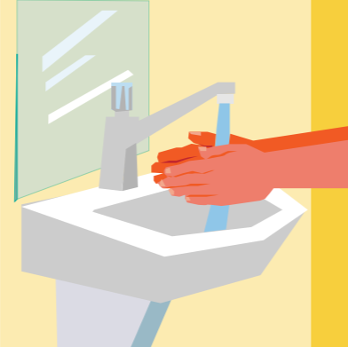 Wash your hands under running water.