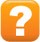 orange sign with a white question mark.