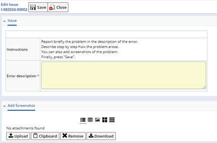 Error description
