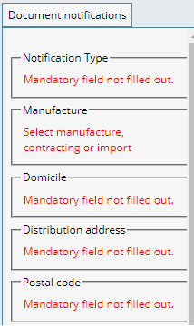 Incomplete fields